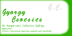 gyorgy csocsics business card