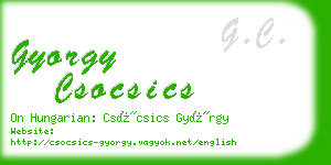 gyorgy csocsics business card